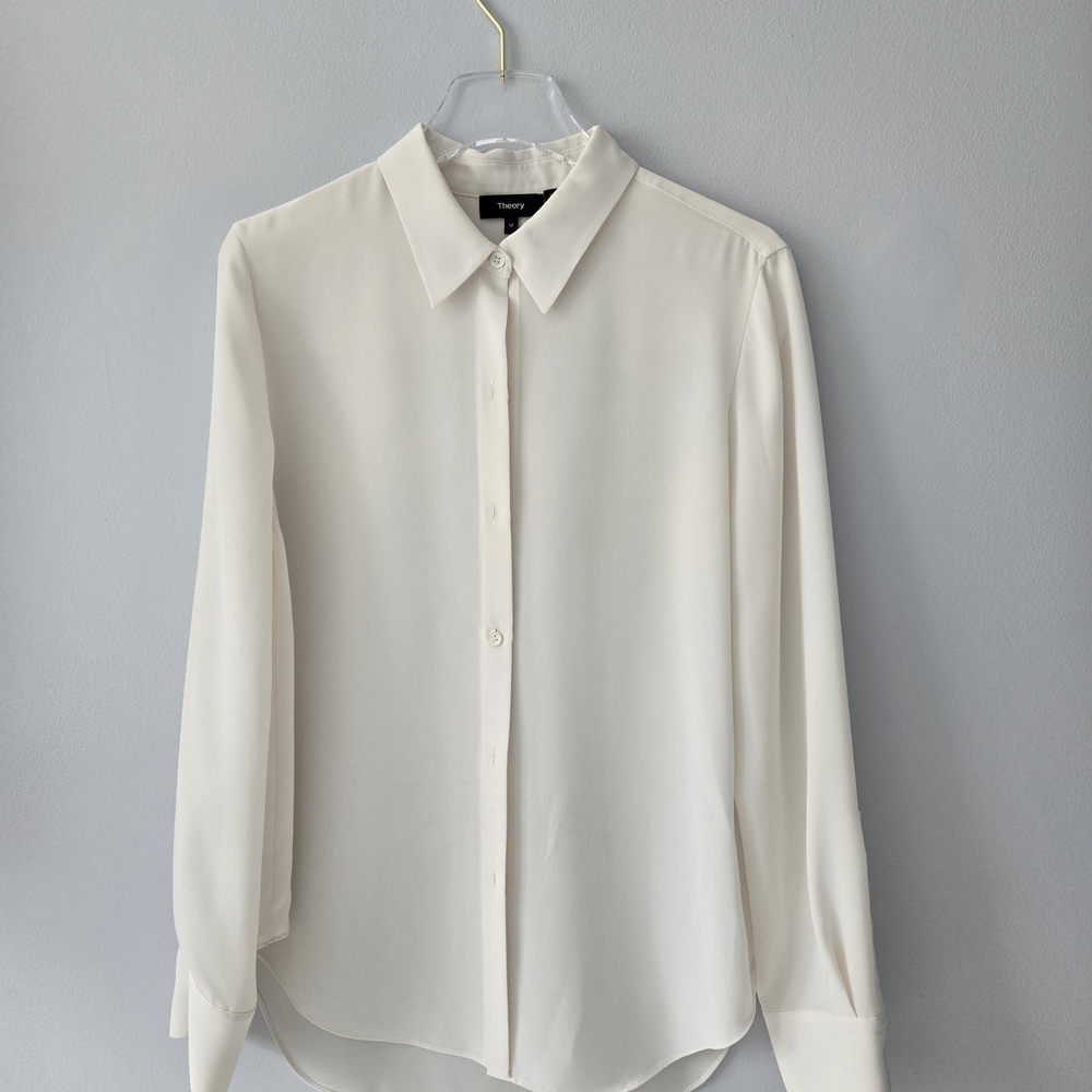 Theory Ivory Rory Blouse - Rowena Drape, sM